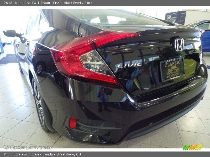 Crystal Black Pearl / Black 2018 Honda Civic EX-L Sedan