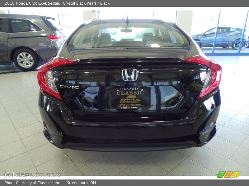 Crystal Black Pearl / Black 2018 Honda Civic EX-L Sedan