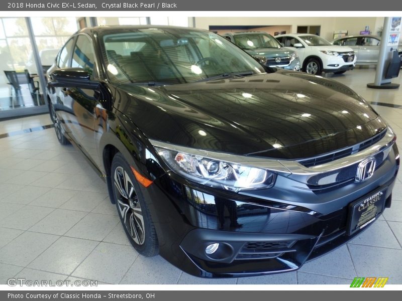 Crystal Black Pearl / Black 2018 Honda Civic EX-L Sedan