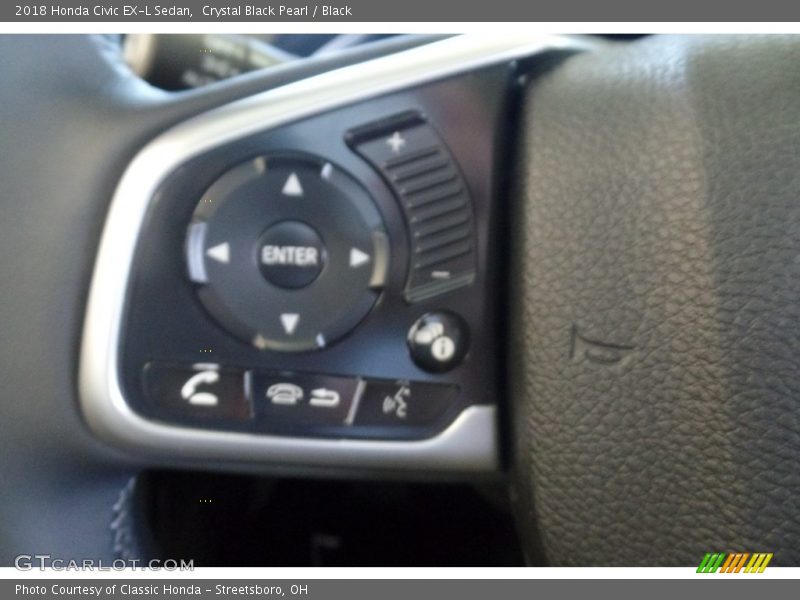 Crystal Black Pearl / Black 2018 Honda Civic EX-L Sedan