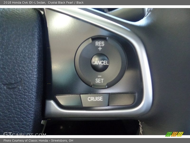 Crystal Black Pearl / Black 2018 Honda Civic EX-L Sedan