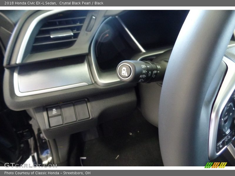 Crystal Black Pearl / Black 2018 Honda Civic EX-L Sedan