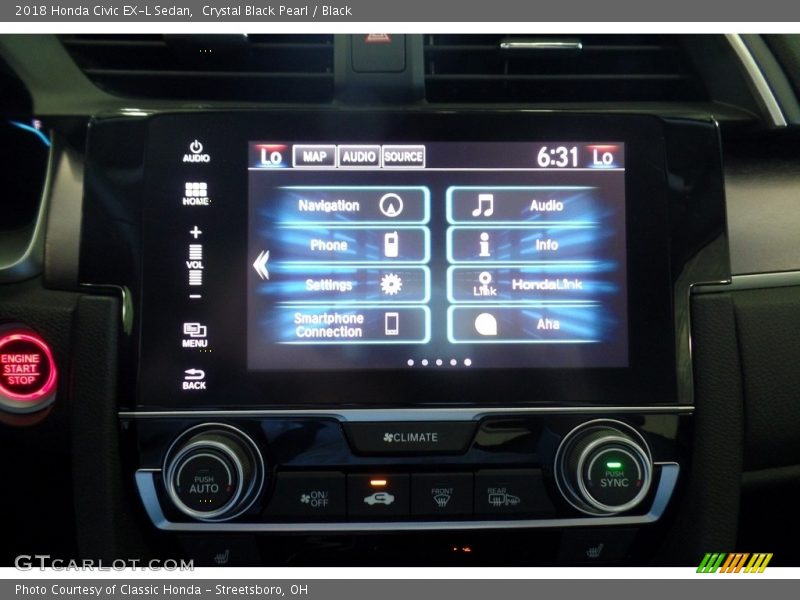 Crystal Black Pearl / Black 2018 Honda Civic EX-L Sedan