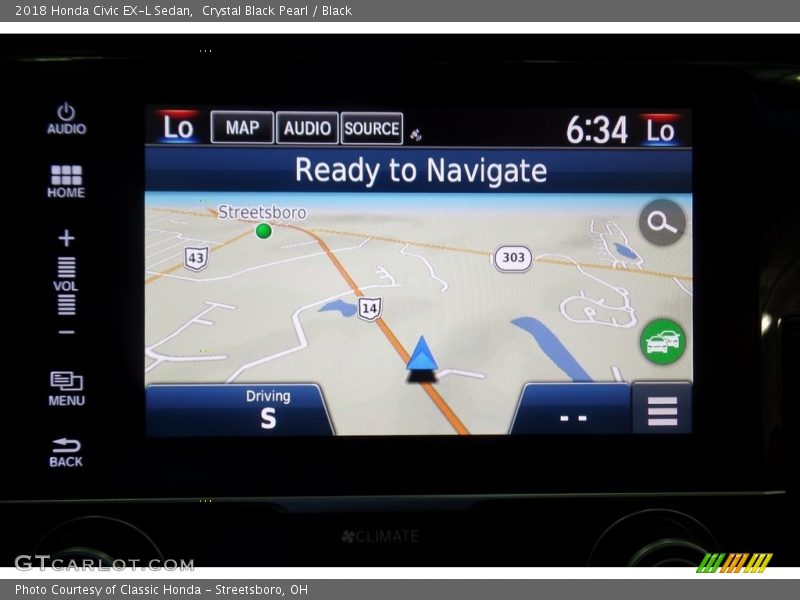 Crystal Black Pearl / Black 2018 Honda Civic EX-L Sedan