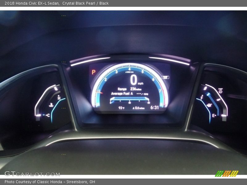 Crystal Black Pearl / Black 2018 Honda Civic EX-L Sedan