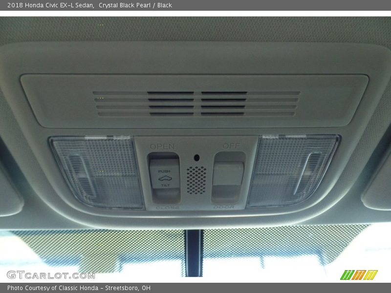 Crystal Black Pearl / Black 2018 Honda Civic EX-L Sedan