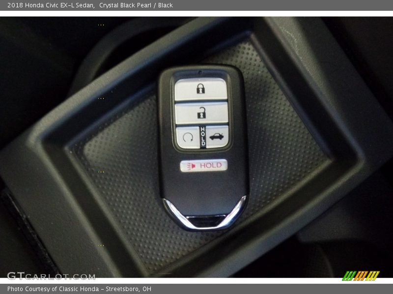Crystal Black Pearl / Black 2018 Honda Civic EX-L Sedan