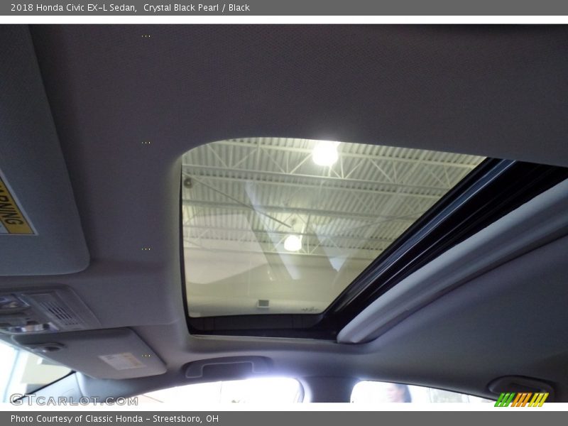 Crystal Black Pearl / Black 2018 Honda Civic EX-L Sedan