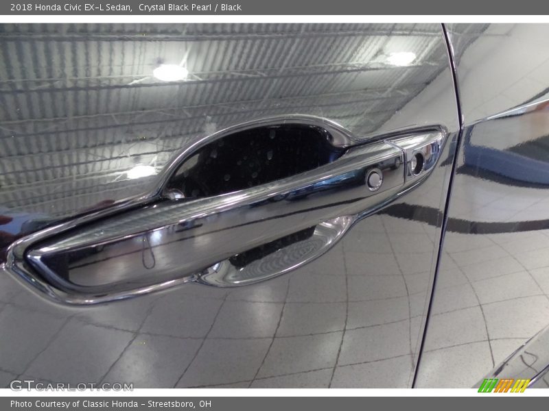 Crystal Black Pearl / Black 2018 Honda Civic EX-L Sedan