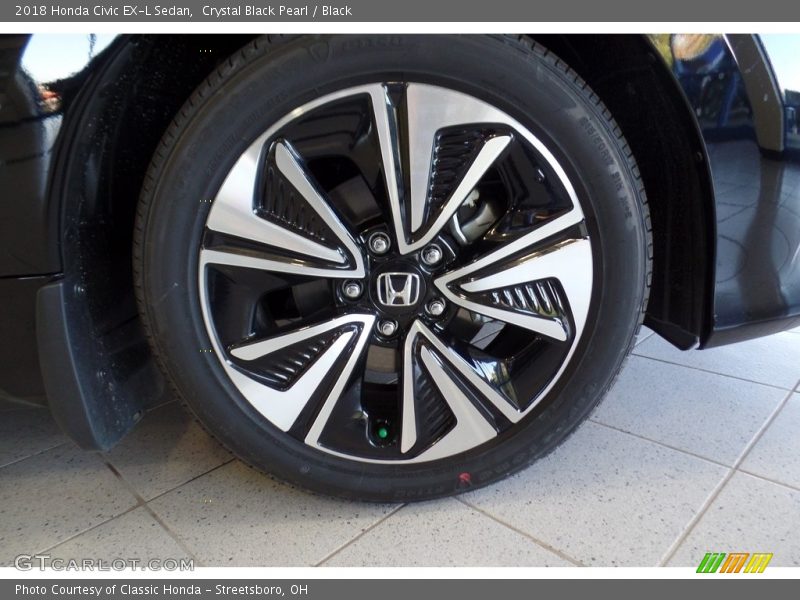 Crystal Black Pearl / Black 2018 Honda Civic EX-L Sedan
