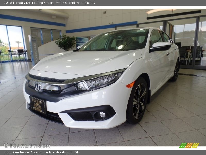 White Orchid Pearl / Black 2018 Honda Civic Touring Sedan