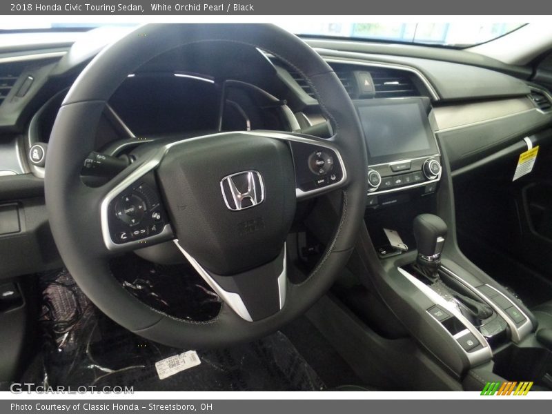 White Orchid Pearl / Black 2018 Honda Civic Touring Sedan