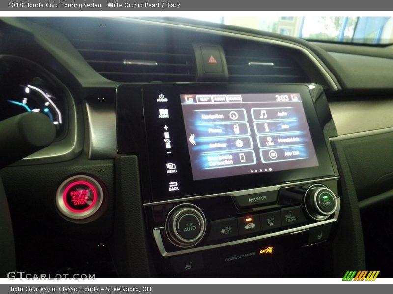 White Orchid Pearl / Black 2018 Honda Civic Touring Sedan