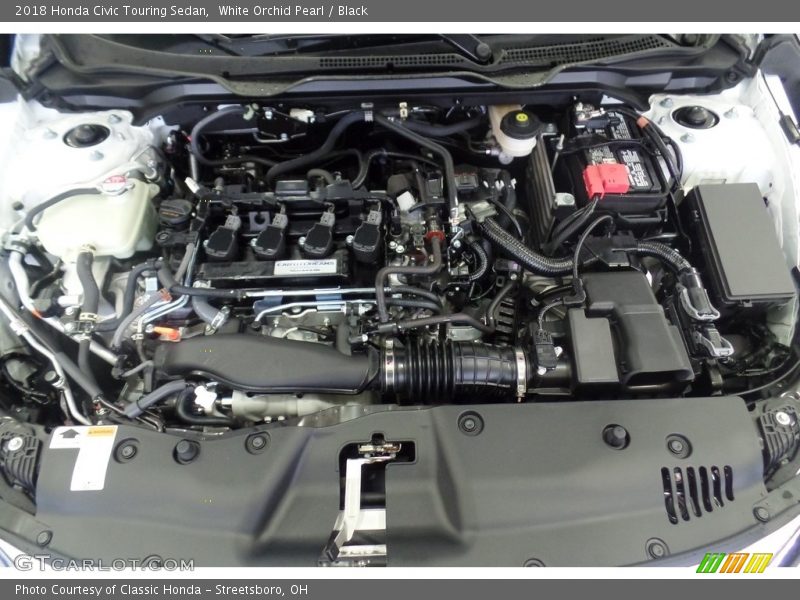 White Orchid Pearl / Black 2018 Honda Civic Touring Sedan