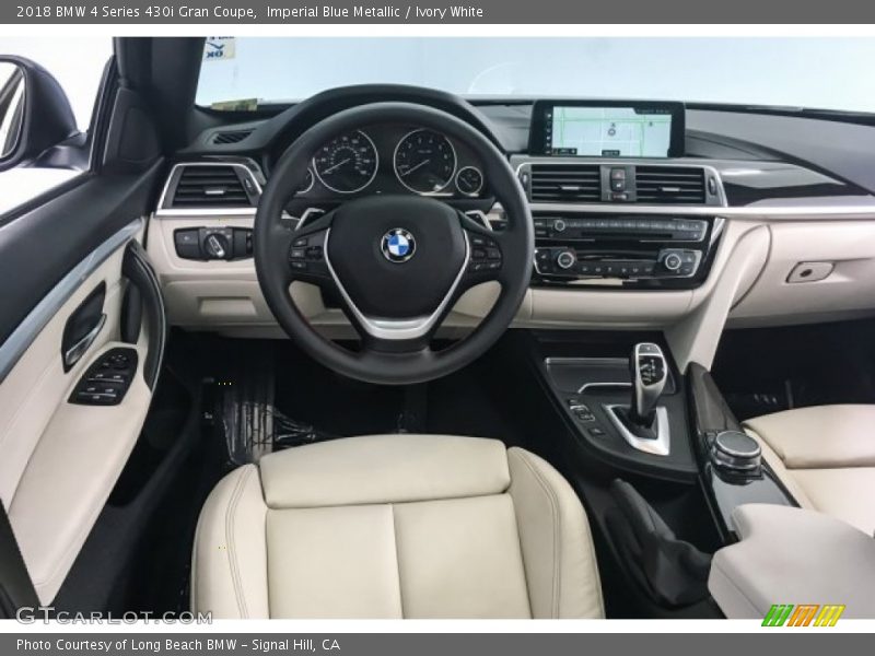 Imperial Blue Metallic / Ivory White 2018 BMW 4 Series 430i Gran Coupe