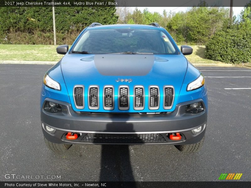 Hydro Blue Pearl / Black 2017 Jeep Cherokee Trailhawk 4x4