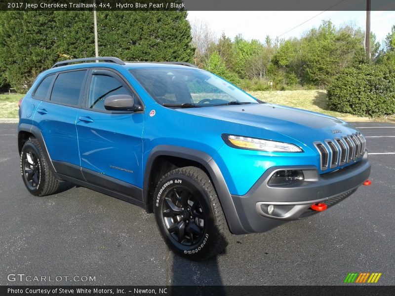 Hydro Blue Pearl / Black 2017 Jeep Cherokee Trailhawk 4x4