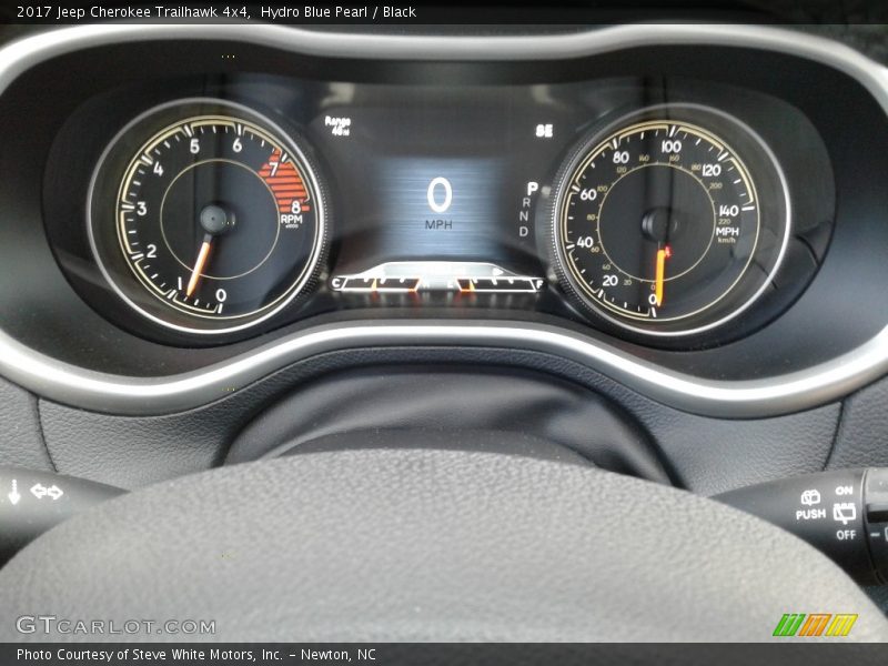 Hydro Blue Pearl / Black 2017 Jeep Cherokee Trailhawk 4x4