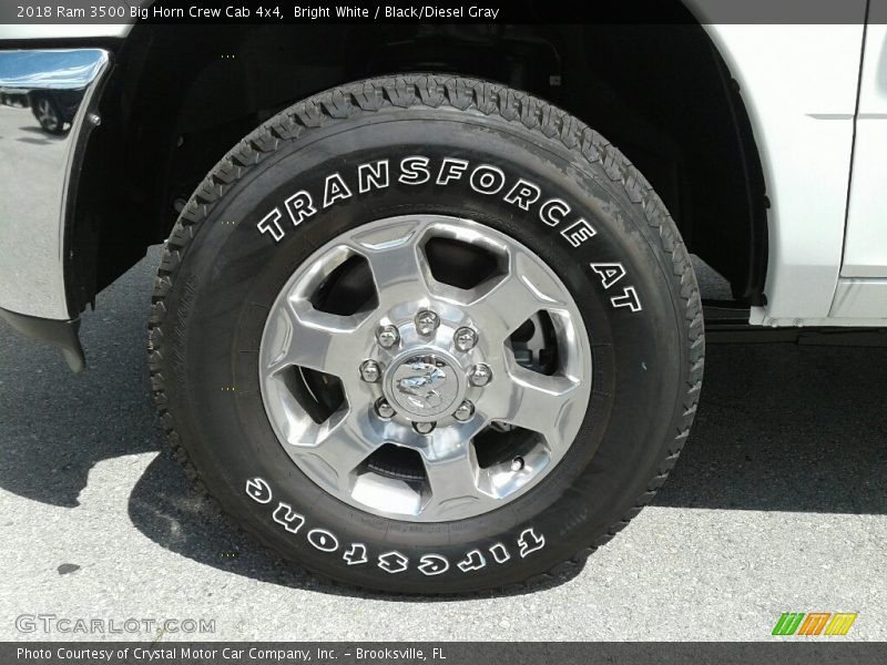 Bright White / Black/Diesel Gray 2018 Ram 3500 Big Horn Crew Cab 4x4