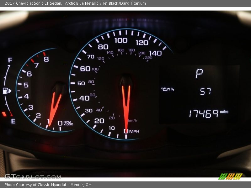 Arctic Blue Metallic / Jet Black/Dark Titanium 2017 Chevrolet Sonic LT Sedan