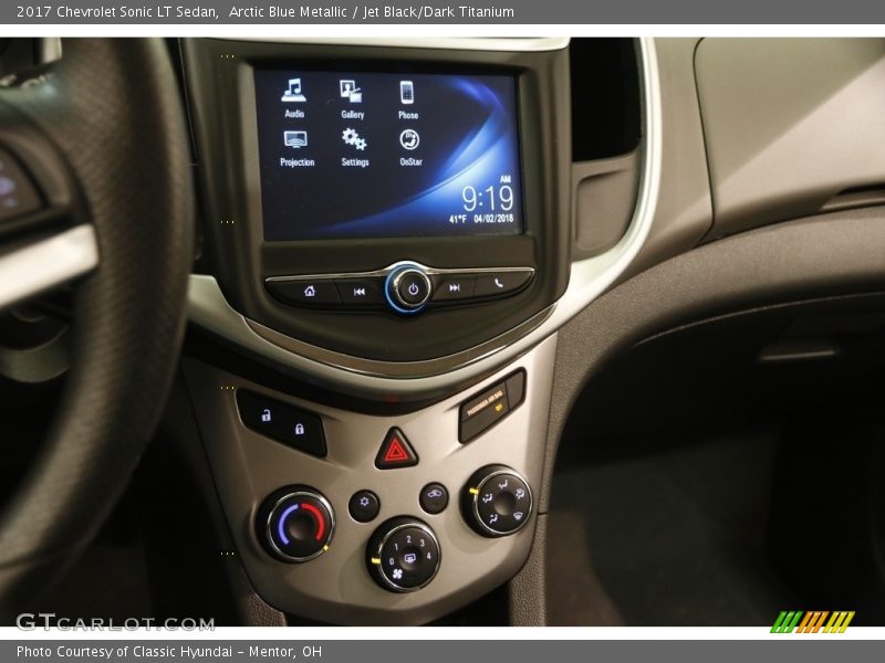 Arctic Blue Metallic / Jet Black/Dark Titanium 2017 Chevrolet Sonic LT Sedan