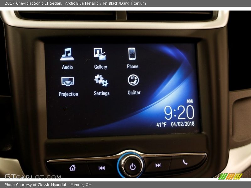 Arctic Blue Metallic / Jet Black/Dark Titanium 2017 Chevrolet Sonic LT Sedan