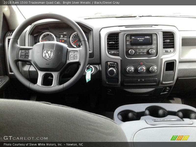 Bright Silver Metallic / Black/Diesel Gray 2018 Ram 1500 Tradesman Quad Cab