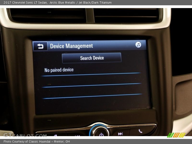 Arctic Blue Metallic / Jet Black/Dark Titanium 2017 Chevrolet Sonic LT Sedan