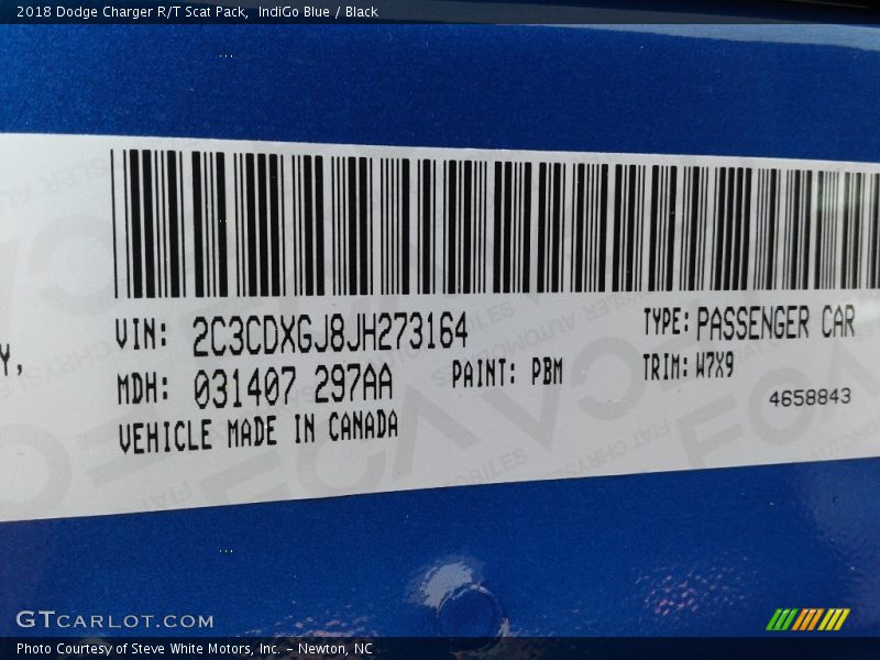 IndiGo Blue / Black 2018 Dodge Charger R/T Scat Pack