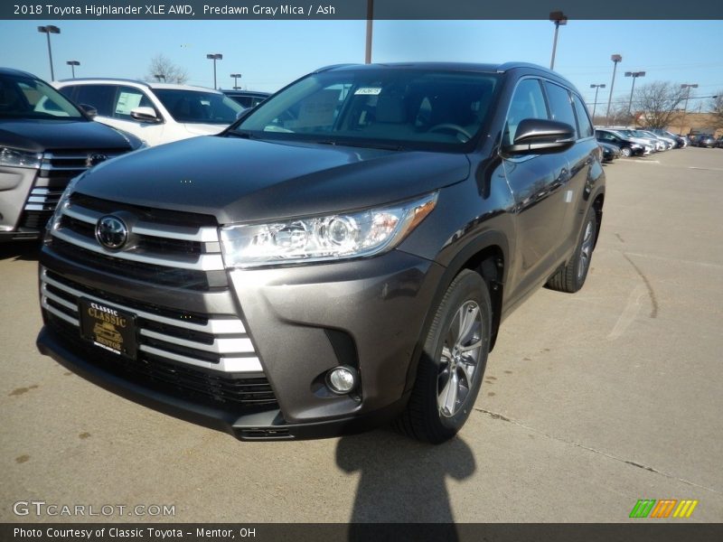Predawn Gray Mica / Ash 2018 Toyota Highlander XLE AWD