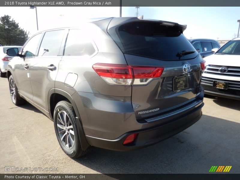 Predawn Gray Mica / Ash 2018 Toyota Highlander XLE AWD