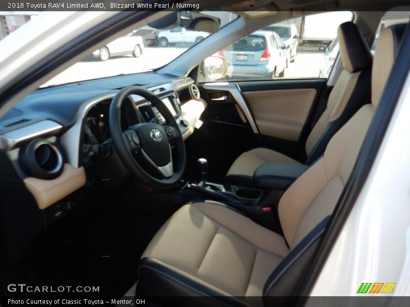 Blizzard White Pearl / Nutmeg 2018 Toyota RAV4 Limited AWD