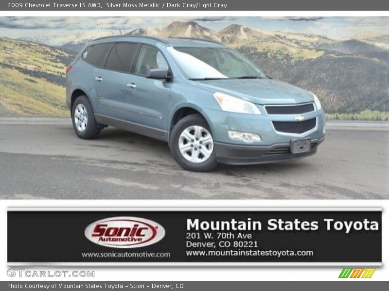 Silver Moss Metallic / Dark Gray/Light Gray 2009 Chevrolet Traverse LS AWD