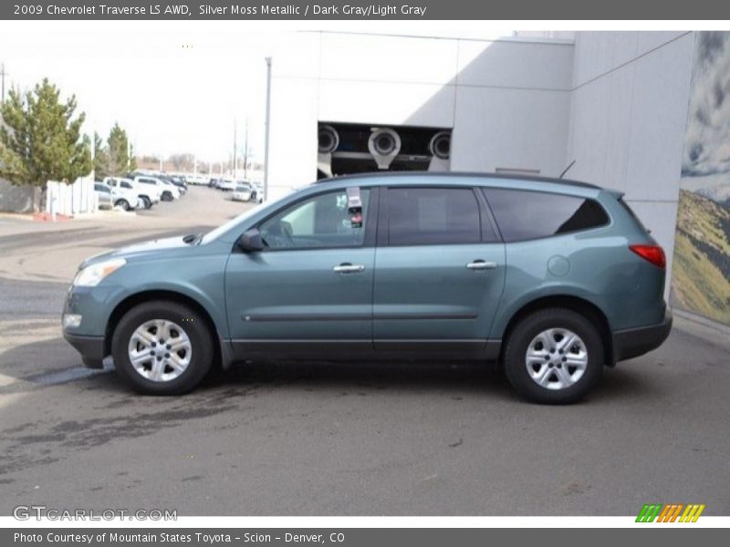 Silver Moss Metallic / Dark Gray/Light Gray 2009 Chevrolet Traverse LS AWD
