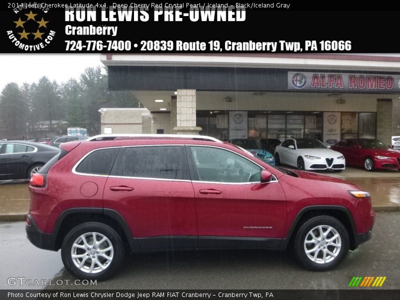 Deep Cherry Red Crystal Pearl / Iceland - Black/Iceland Gray 2014 Jeep Cherokee Latitude 4x4