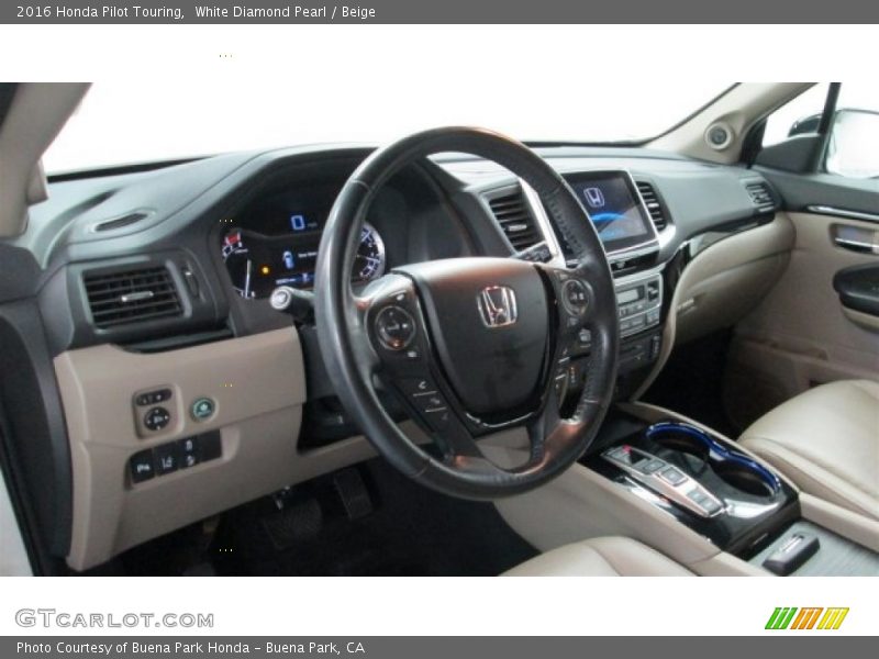 White Diamond Pearl / Beige 2016 Honda Pilot Touring