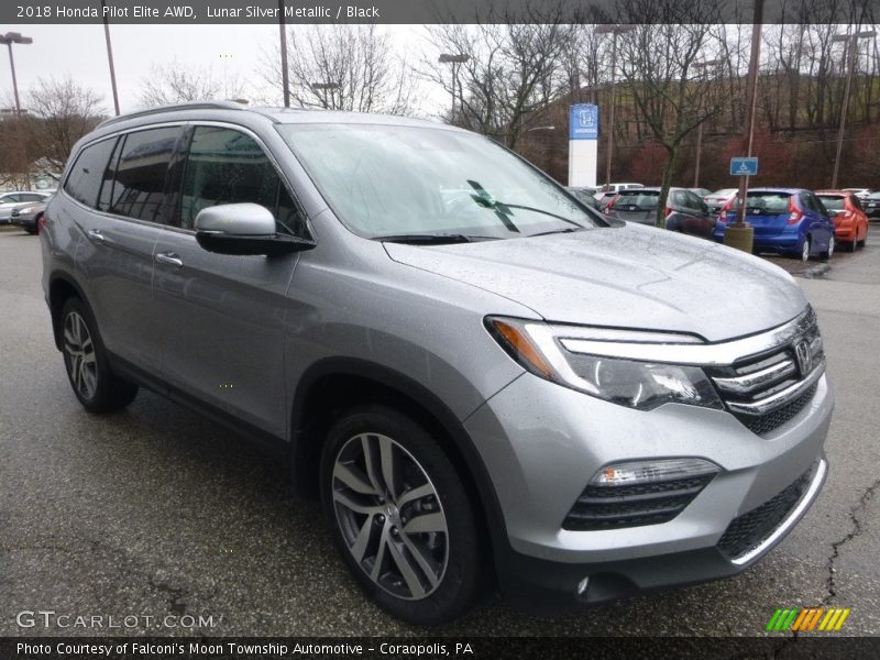 Lunar Silver Metallic / Black 2018 Honda Pilot Elite AWD