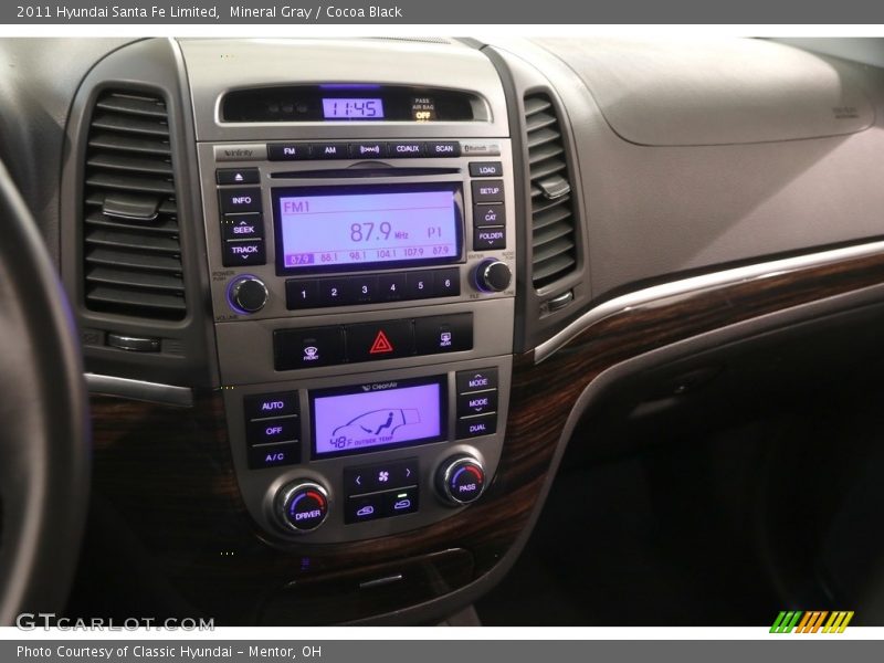 Mineral Gray / Cocoa Black 2011 Hyundai Santa Fe Limited