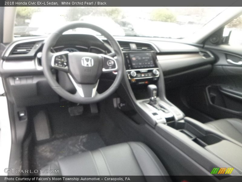 White Orchid Pearl / Black 2018 Honda Civic EX-L Sedan