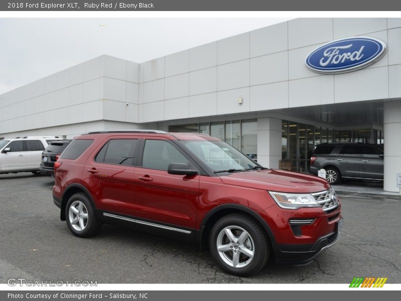 Ruby Red / Ebony Black 2018 Ford Explorer XLT