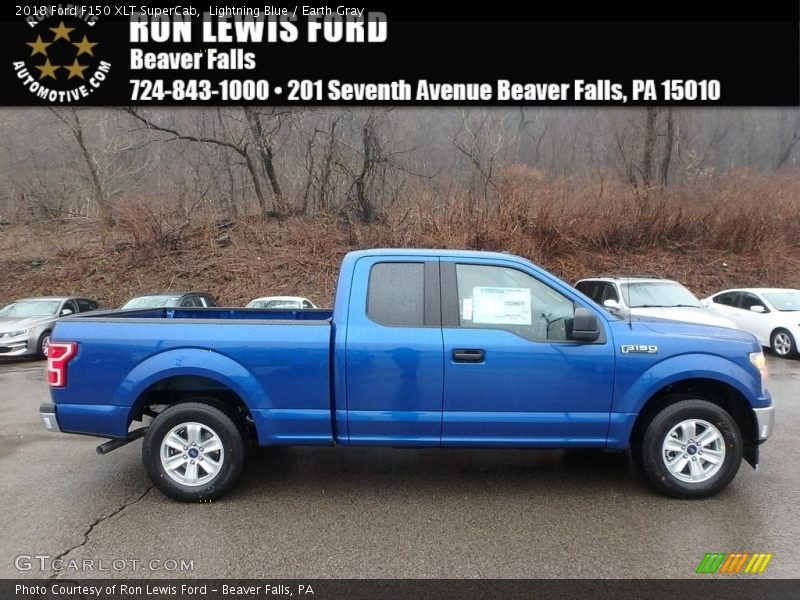 Lightning Blue / Earth Gray 2018 Ford F150 XLT SuperCab