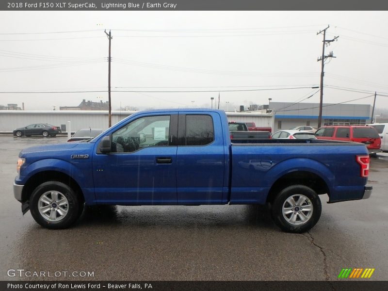 Lightning Blue / Earth Gray 2018 Ford F150 XLT SuperCab