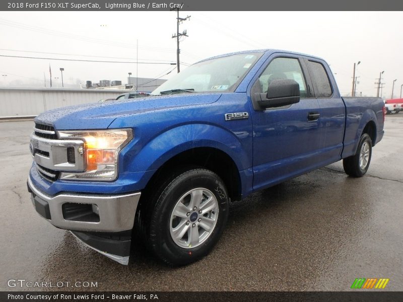 Lightning Blue / Earth Gray 2018 Ford F150 XLT SuperCab