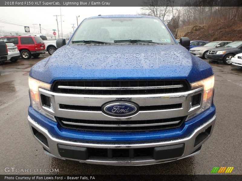 Lightning Blue / Earth Gray 2018 Ford F150 XLT SuperCab
