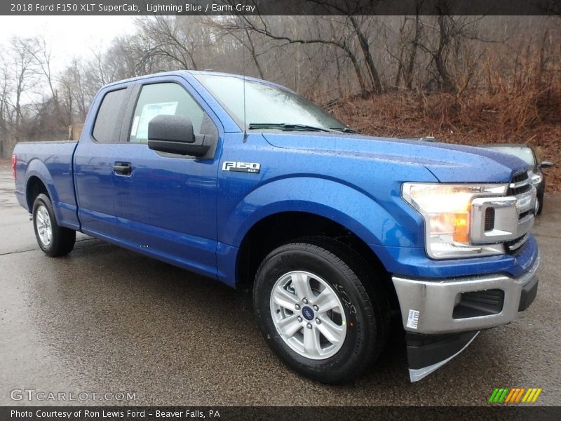 Lightning Blue / Earth Gray 2018 Ford F150 XLT SuperCab