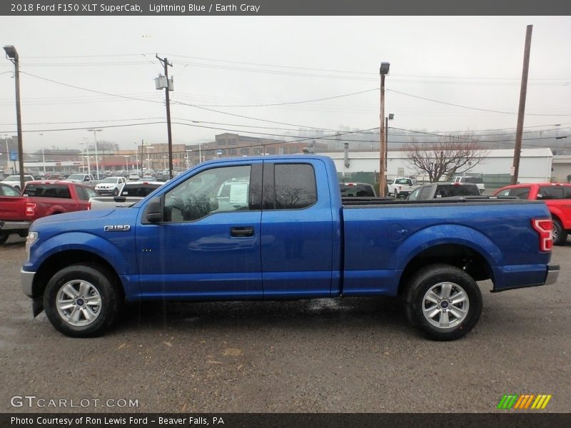 Lightning Blue / Earth Gray 2018 Ford F150 XLT SuperCab