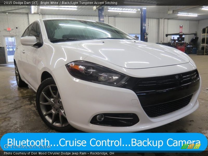 Bright White / Black/Light Tungsten Accent Stitching 2015 Dodge Dart SXT