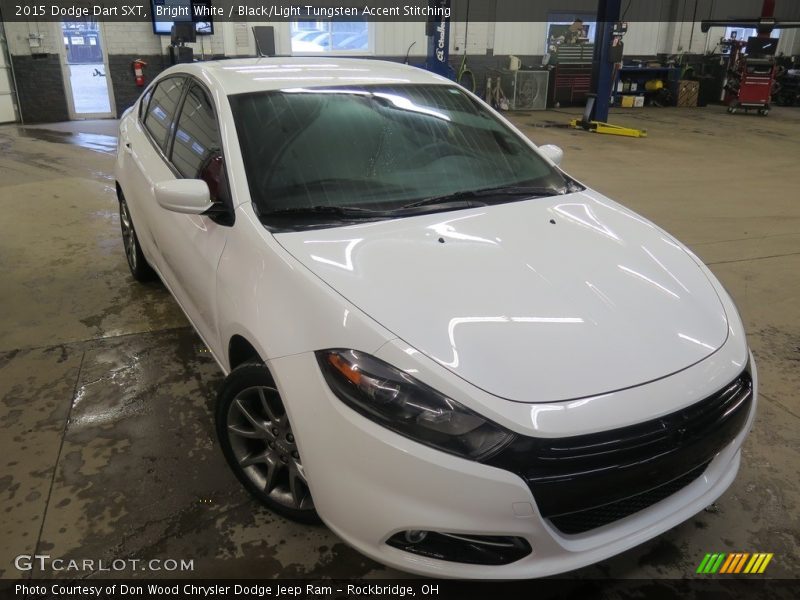 Bright White / Black/Light Tungsten Accent Stitching 2015 Dodge Dart SXT