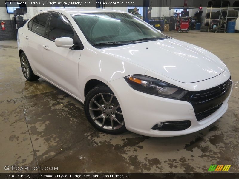 Bright White / Black/Light Tungsten Accent Stitching 2015 Dodge Dart SXT