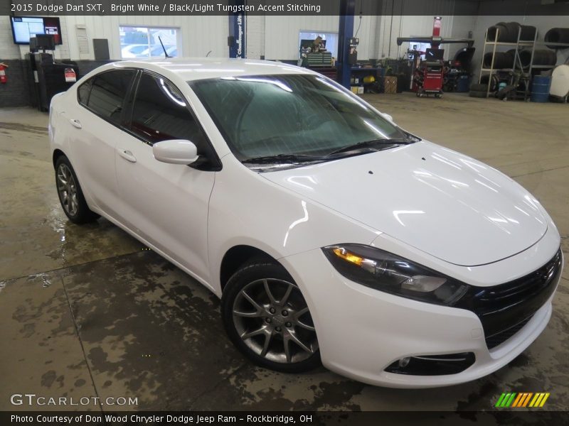 Bright White / Black/Light Tungsten Accent Stitching 2015 Dodge Dart SXT